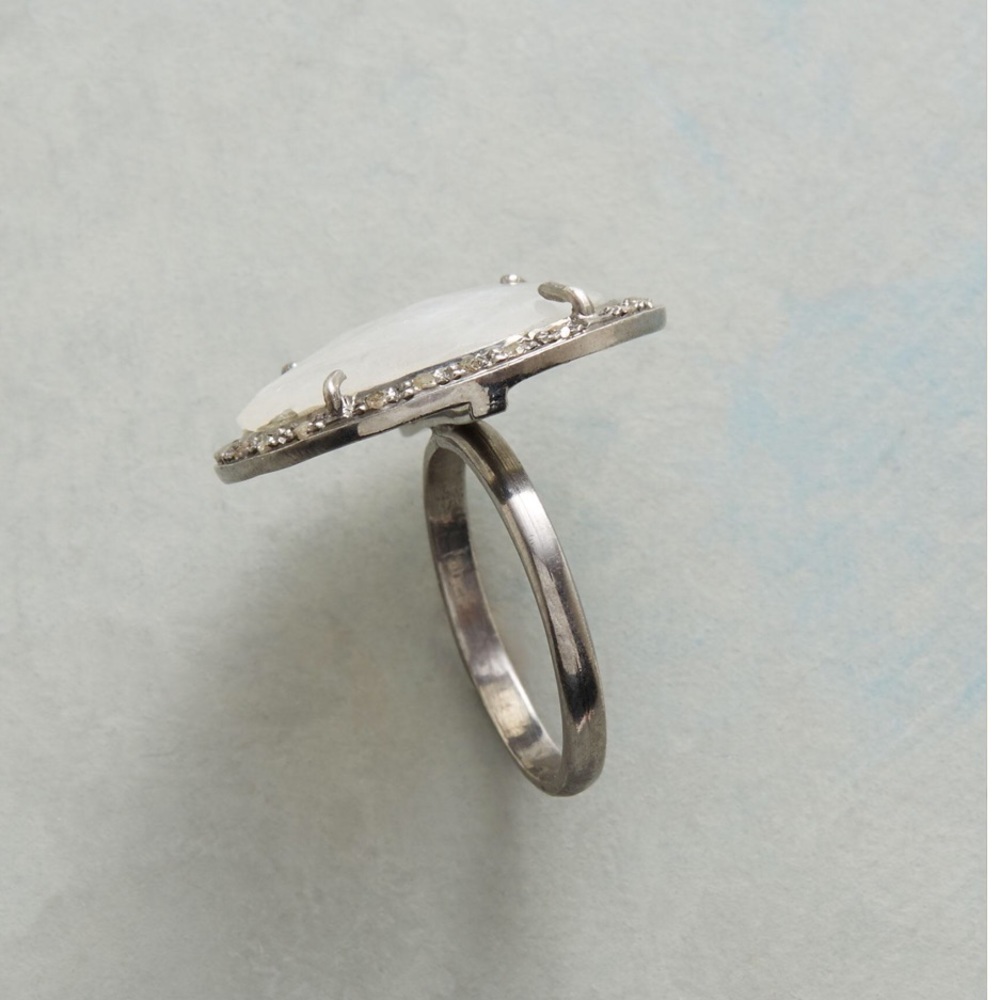 Sundance Pavé Diamonds & Moonstone Set In Sterling - Picture 3 of 3